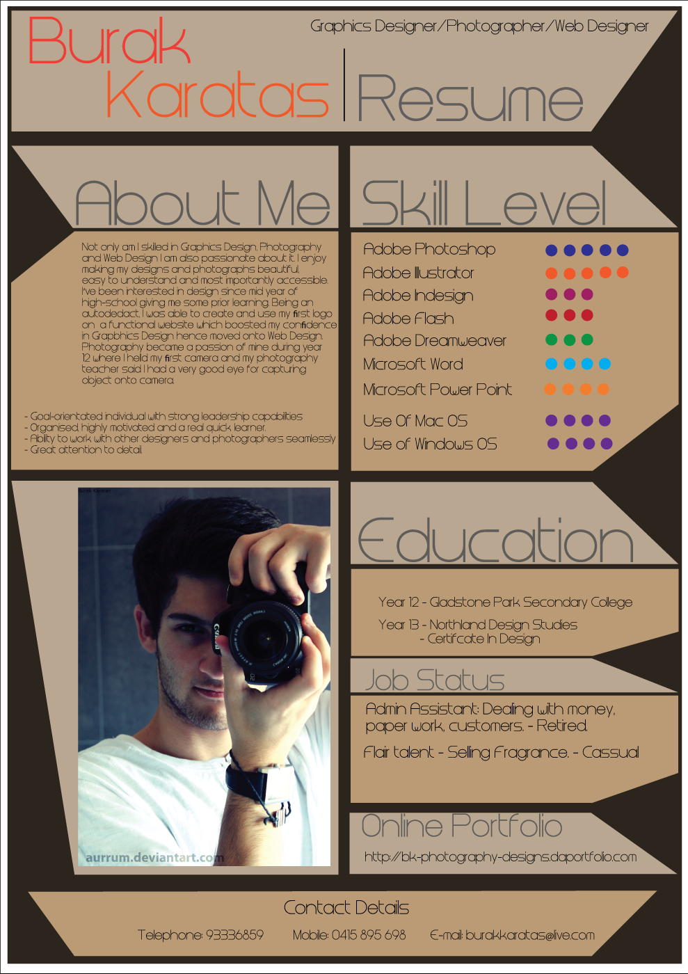 my resume design by aurrum on deviantart