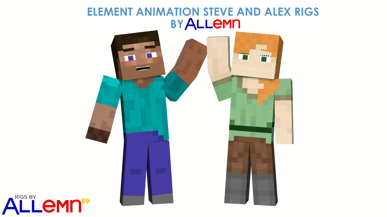 EA Steve and Alex Rigs for Mine-imator header... by Allemn