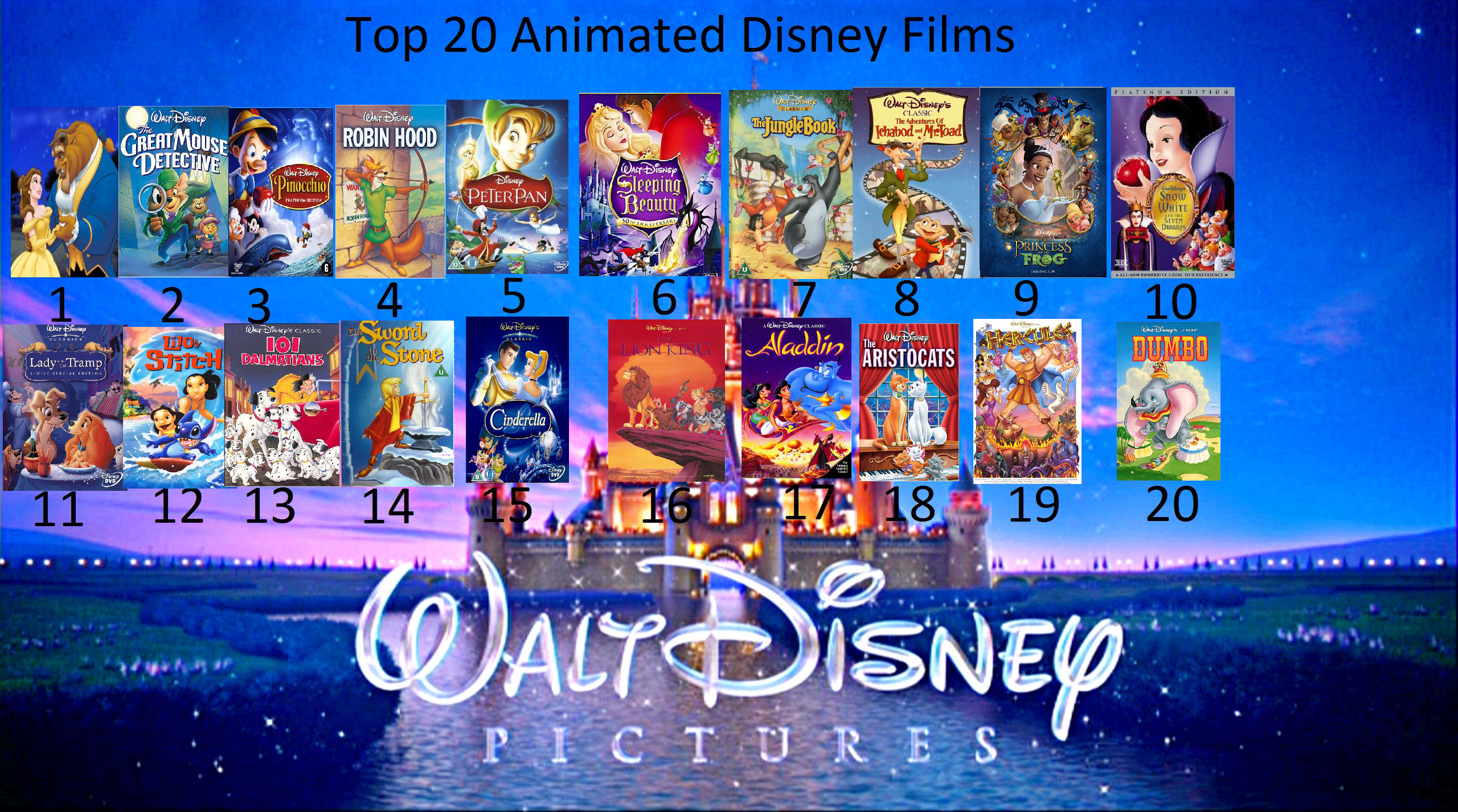 My Top 20 Favorite Animated Disney Movies by SithVampireMaster27 on