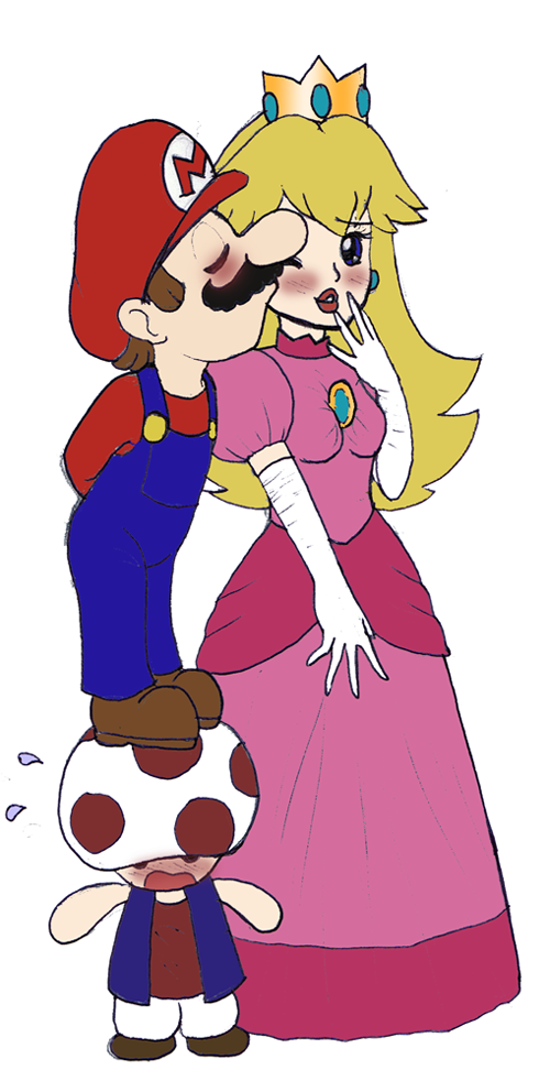 Mario And Peach Kiss By Kuramaloverbunny On Deviantart