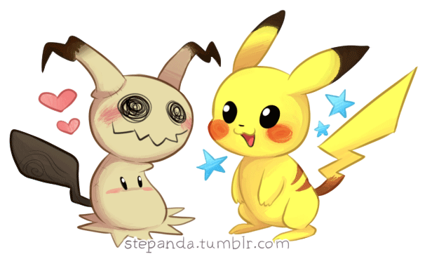 Mimikyu and Pikachu by StePandy