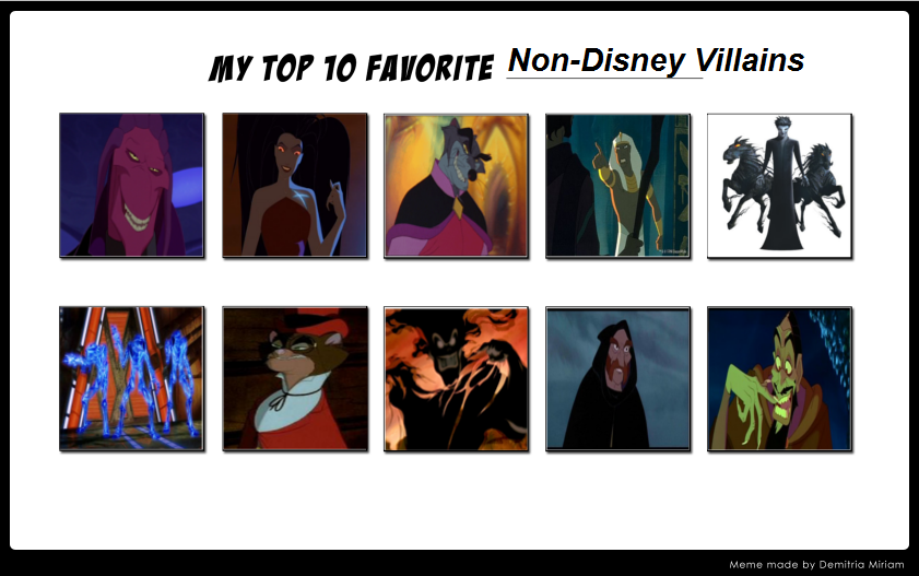 My Top 10 Favorite Non Disney Villains by dmonahan9 on DeviantArt