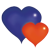 Heart in Heart blue orange pure, Icon