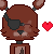 Foxy Heart Emoticon